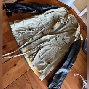 Lucca Couture Olive green and black button up jacket- M